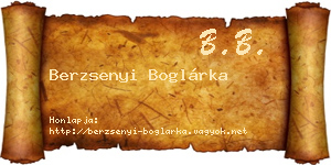 Berzsenyi Boglárka névjegykártya