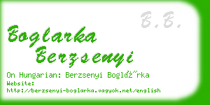 boglarka berzsenyi business card